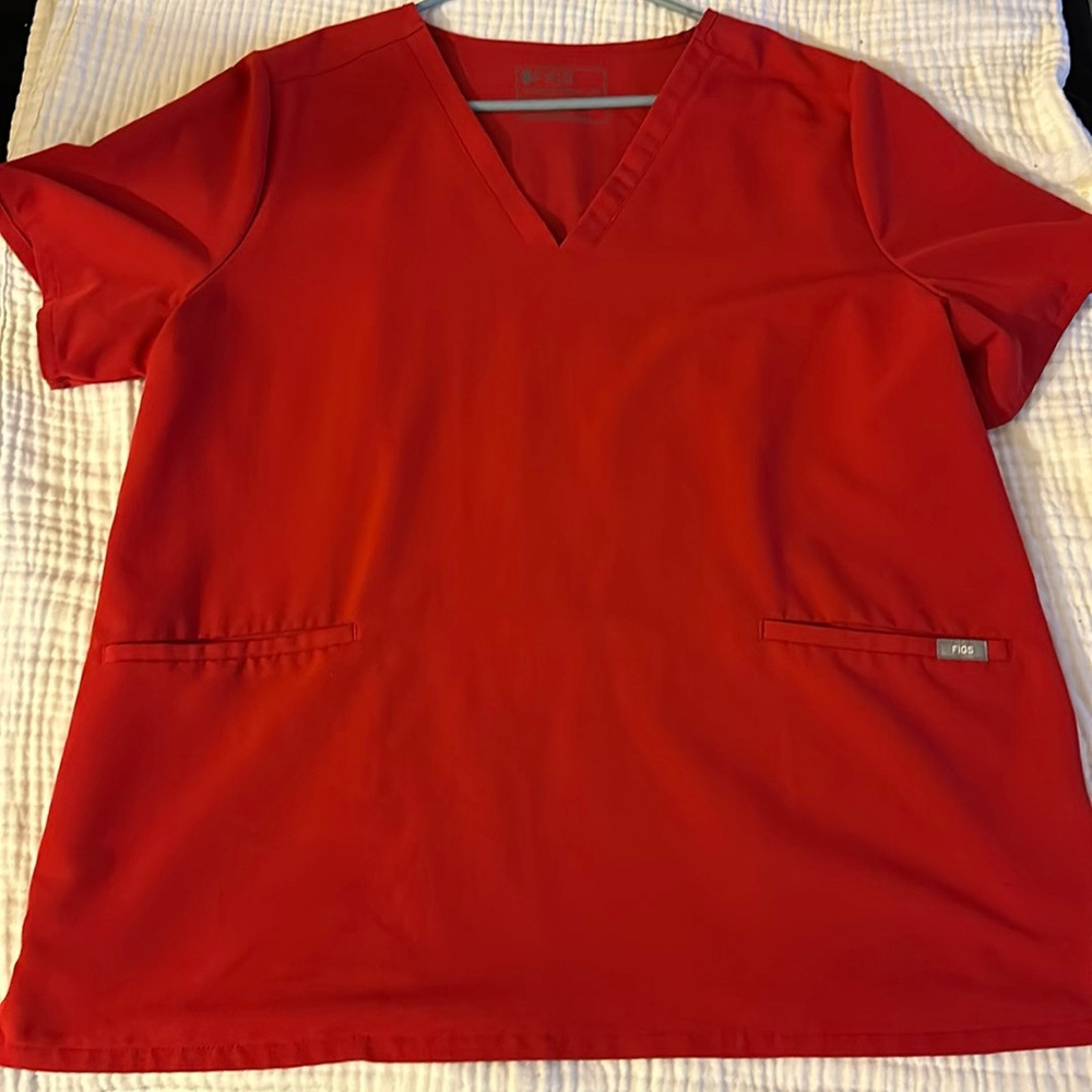 Figs red 2pocket scrub top size XXL